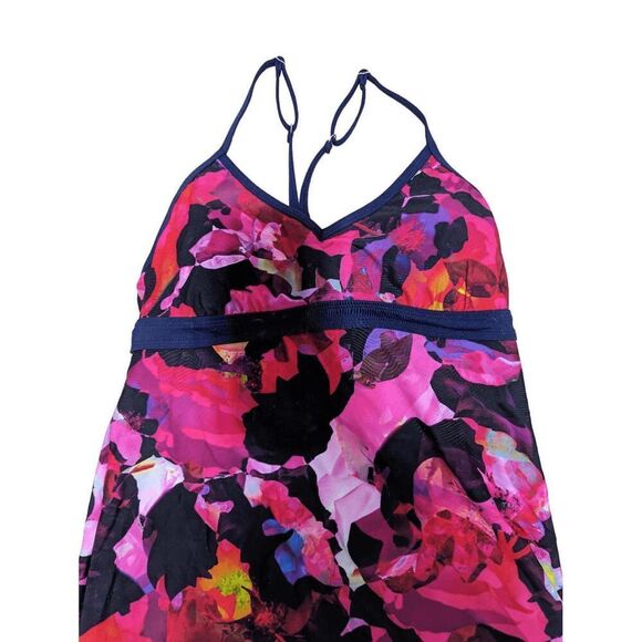 Athleta Women's Small Pink Abstract Floral Mystique Shorebreak Swim Dress - Picture 4 of 7